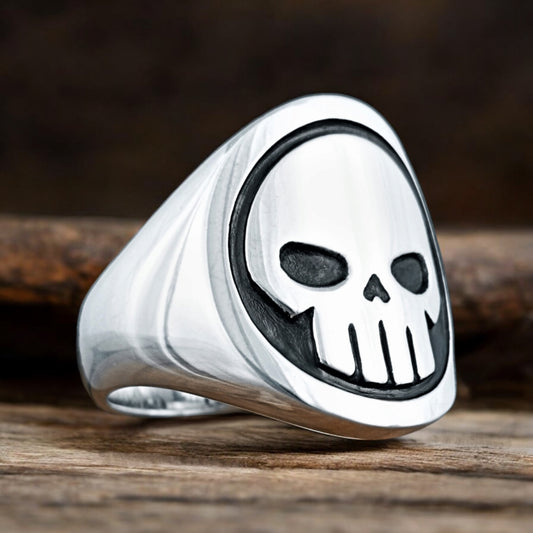 Stamm Hardware schedelring - grote stoere zilveren ring